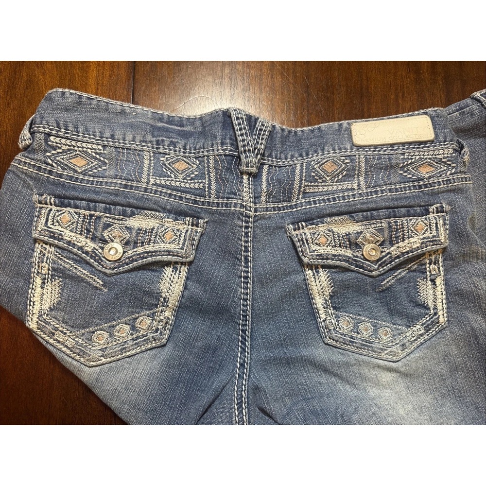 Vanity Premium Collection Women's Jeans 30W Blue‎ Medium Wash Distressed Denim